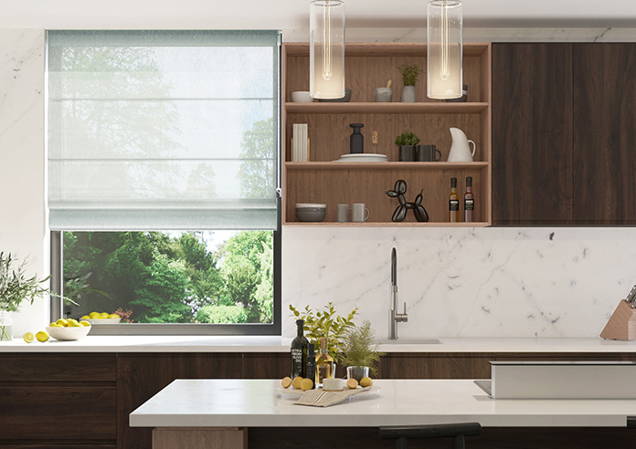 Livorno Voile, Pale Duck Egg - Twist&Fit Roman Blind - Image 3